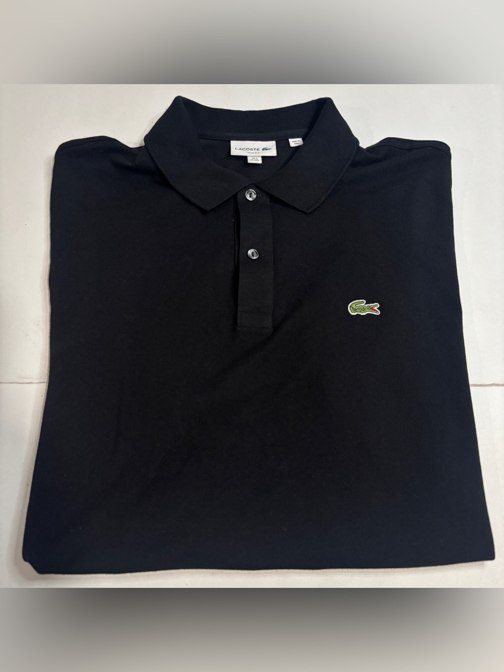 Lacoste Polo Shirt Size 9 4XL Men`s Slim Fit Black